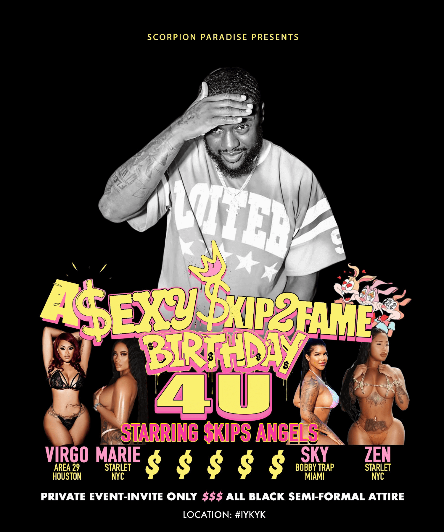 Flyer for Skip2Fame Birthday